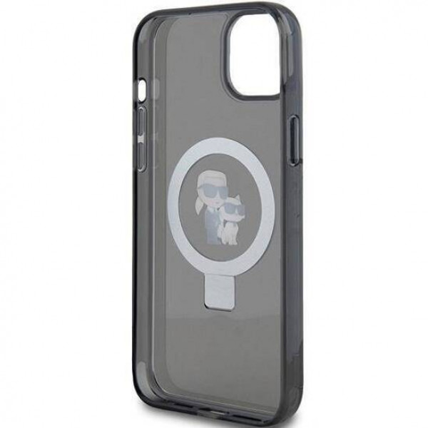  Чехол Karl Lagerfeld Ring Stand Karl  Choupettte для iPhone 15|14|13 Black with MagSafe (KLHMP14SHMRSKCK)